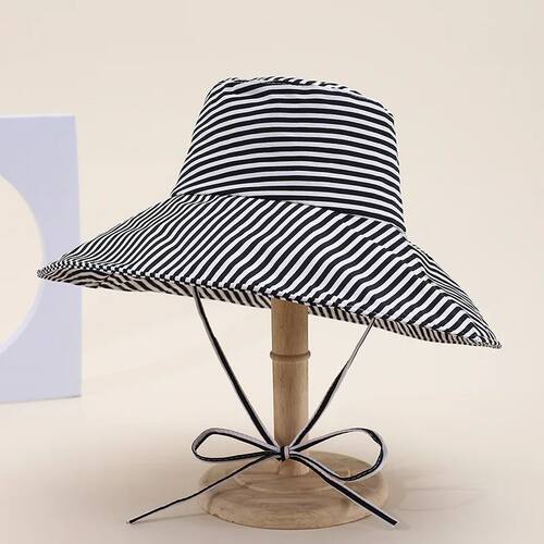 Bucket Hat Women Spring Summer Striped Foldable Printing Wid