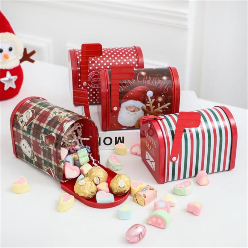 Christmas Gift Box Santa Claus Candy Box Craft Iron Storage