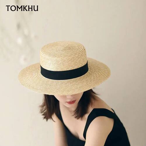 Fashion Summer Women Wide Brim Natural Straw Hat Chapeau Fem