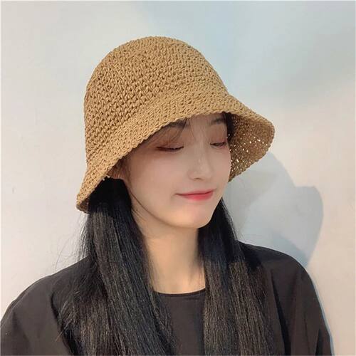 Foldable Handmade Fisherman Straw Hat Sunscreen Sweet Summer