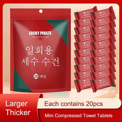 20Pc Mini Compressed Towel Tablets Disposable Portable Reusa