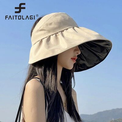 Summer Empty Top Wide Brim Sun Hat For Women Anti UV Sunscre