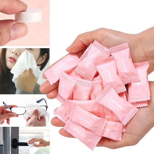 10/50/100 Disposable Compressed Towel Compact Travel Coin Ti
