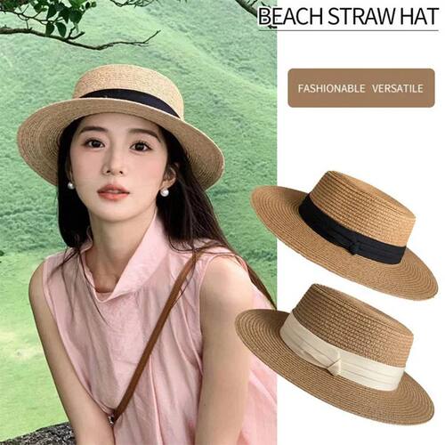 Fashion Summer Women Wide Brim Natural Straw Hat Chapeau Fem