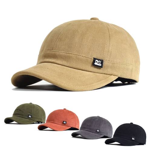 Vintage Short Brim Baseball Cap Cotton Men Women Soft Dad Ha