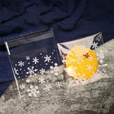 Snowflake Plastic Candy Cookie Biscuits Snack Packaging Bag