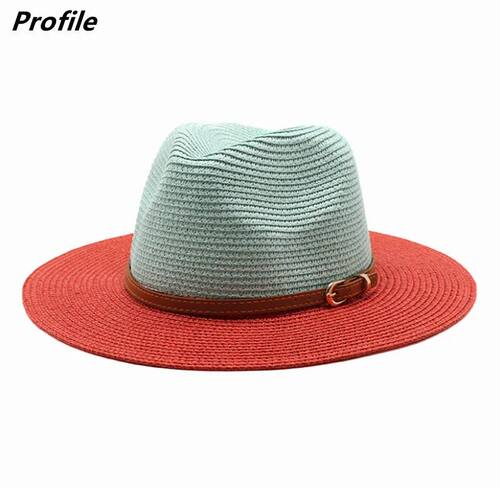Straw hat two-color gradient sun hat outdoor sun hat straw h