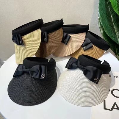 New Summer Empty Top Raffia Straw Hat Women Outdoor Travel B