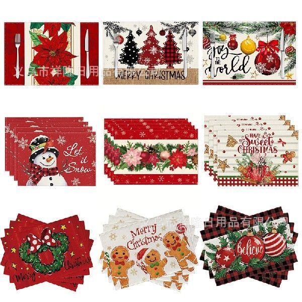 Christmas Placemat Christmas Snowman Linen Table Mat Snowfla