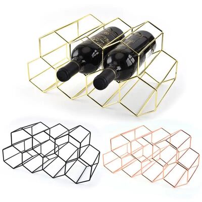 Modern Metal Honeycomb Wine Rack Wine Bottle Storage Beehive