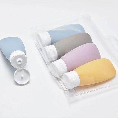 4pcs/pack 60ml Silicone Travel Bottles Set Refillable Empty