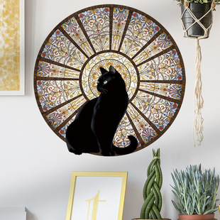 Black Cat Background Wall Stickers Wall Stickers Color