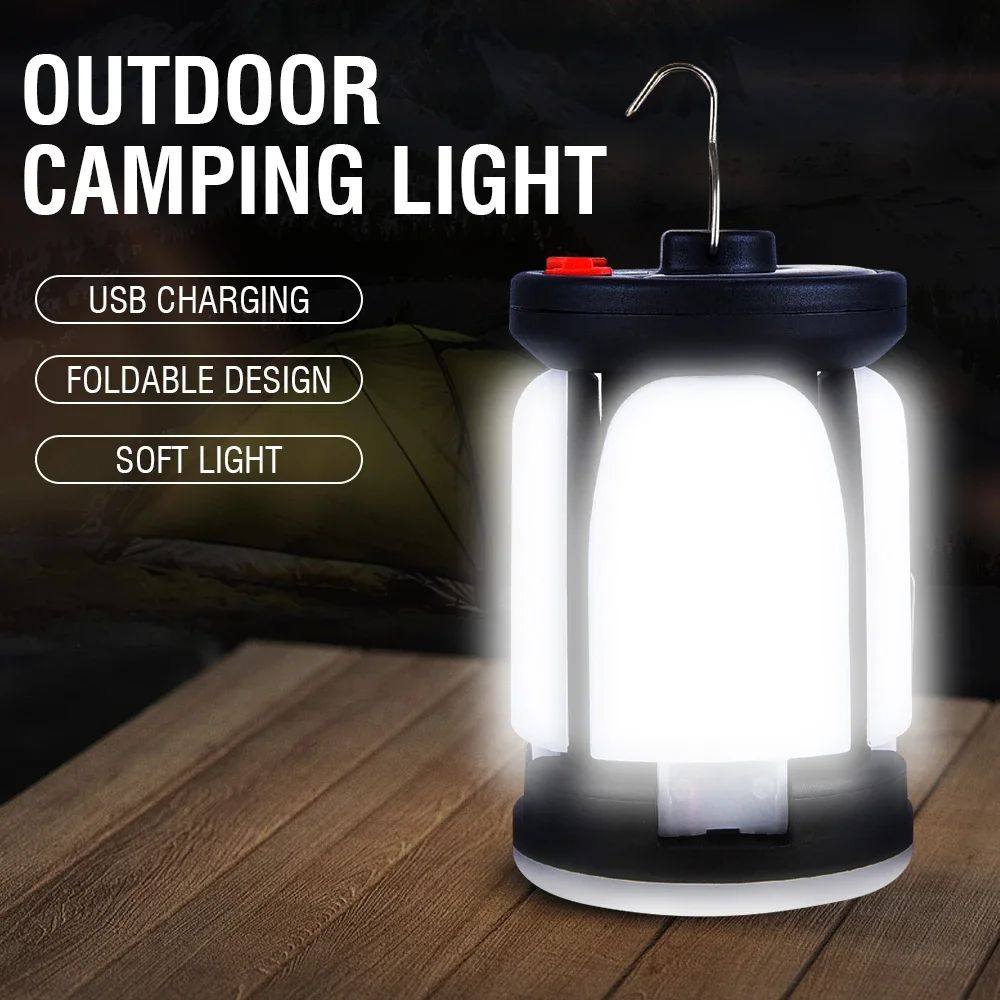 Rechargeable LED Camping Lantern With folding LED floodlight