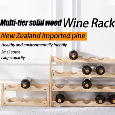 2/3 Tiers Wood Wine Rack Counter Top Storage Shelf Standing