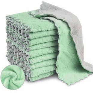 10pcs Cleaning Rags Thickened Coral Fleece Dish Towels House
