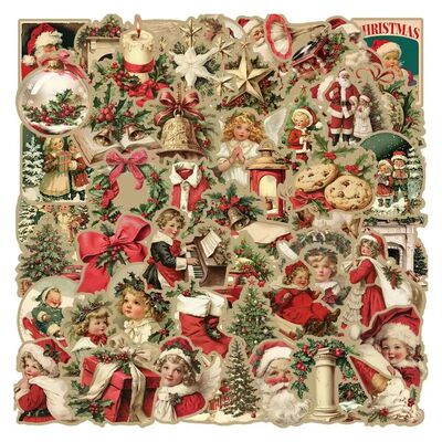 50 Waterproof Christmas Theme Stickers Rub On Stickers New Y