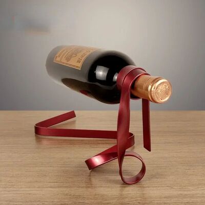 Creative Floating Iron Suspended Color Ribbon Wine Rack Pois