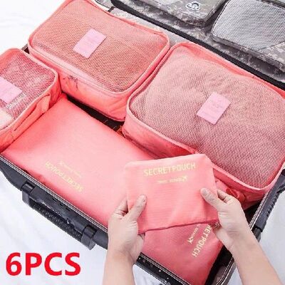 6Pc Travel Organizer Storage Bag Set For Clothes Tidy Wardro