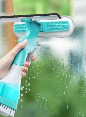Window Squeegee Kit - All-in-One Glass Cleaner Tool with Spr