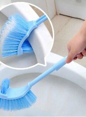 1pc Toilet Brush Plastic Long Handle Double-sided Dead Soft