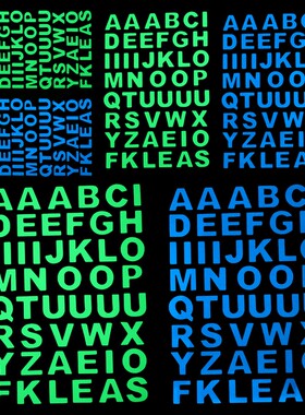 Glow in the Dark Letters Sticker Luminous Alphabet Stickers