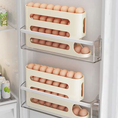 Automatic Scrolling Egg Rack Slide Egg Storage Box 4 Floors