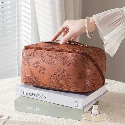 Vintage Flower Women Tote Cosmetic Bag Fashion Portable Pill