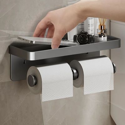 Toilet Paper Holder Wall-Mounted Double layer Paper Roll Hol