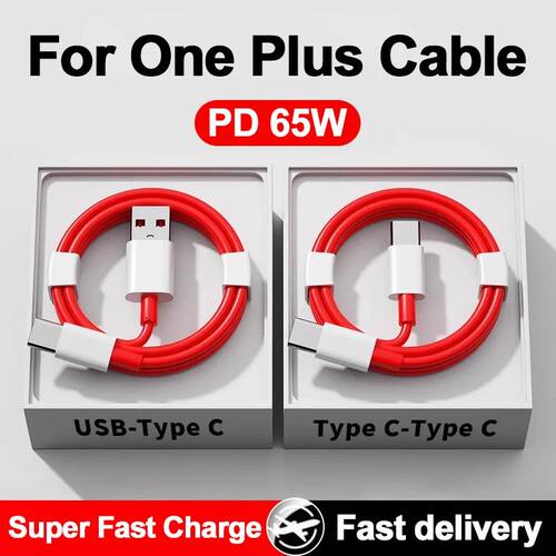 PD 65W For Oneplus USB Type C to Type C Super Quick Charging Data Cable For 12 11 10 Pro 9 10T 9R 8T
