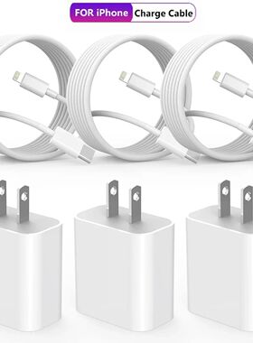 1-3Set 20W US USB C Port Quick Charger For iPhone 14 13 12 11 Pro Max Plus XR Xs 7 8 3.3 Ft USB C Qu