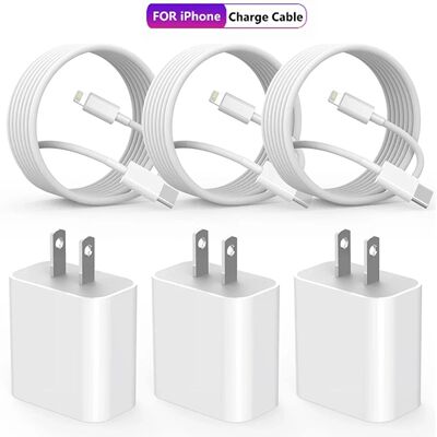 1-3Set 20W US USB C Port Quick Charger For iPhone 14 13 12 11 Pro Max Plus XR Xs 7 8 3.3 Ft USB C Qu