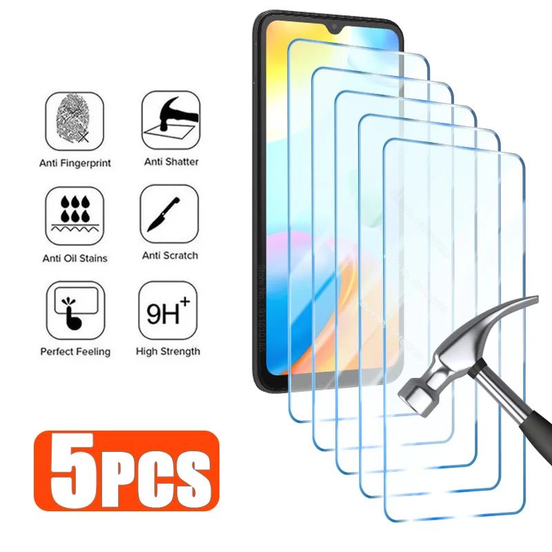 5PCS Tempered Glass for Redmi Note 12 11 10 9 8 7 Pro Plus 5G 8T 9S 10S 11S Screen Protector for Red