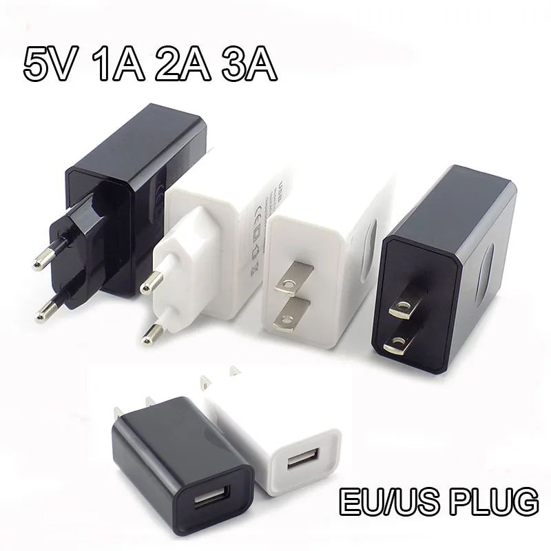 5V 1A 2A 3A Travel USB Adapter Phone Charger Power Supply Adapter Wall Desktop Charger Power Bank EU