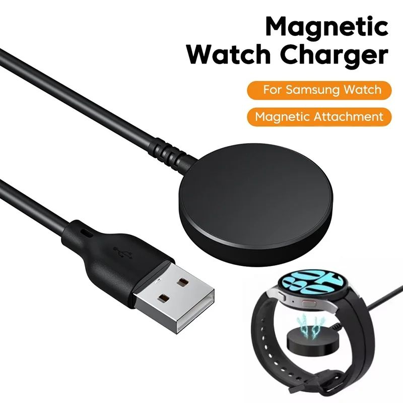 Portable USB Cable Quick Charging Dock Station Magnetic Smartwatch Wireless Charger Cable For Samsun