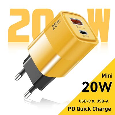 Mini 20W PD Quick Charge USB C Charger for iPhone 15 16 17 Pro Max Phone QC 3.0 PD 3.0 USB Type C Qu