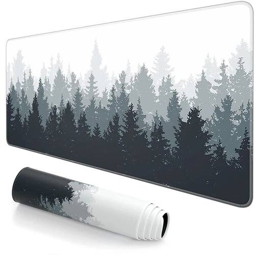 Forest Trees Xxl Mouse Pad Gamer Black Mousepad Computer Tab
