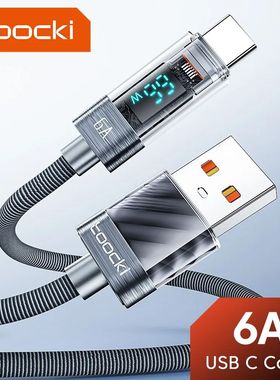 USB Type C Cable 6A 66W For Huawei OPPO Display quick Chargi