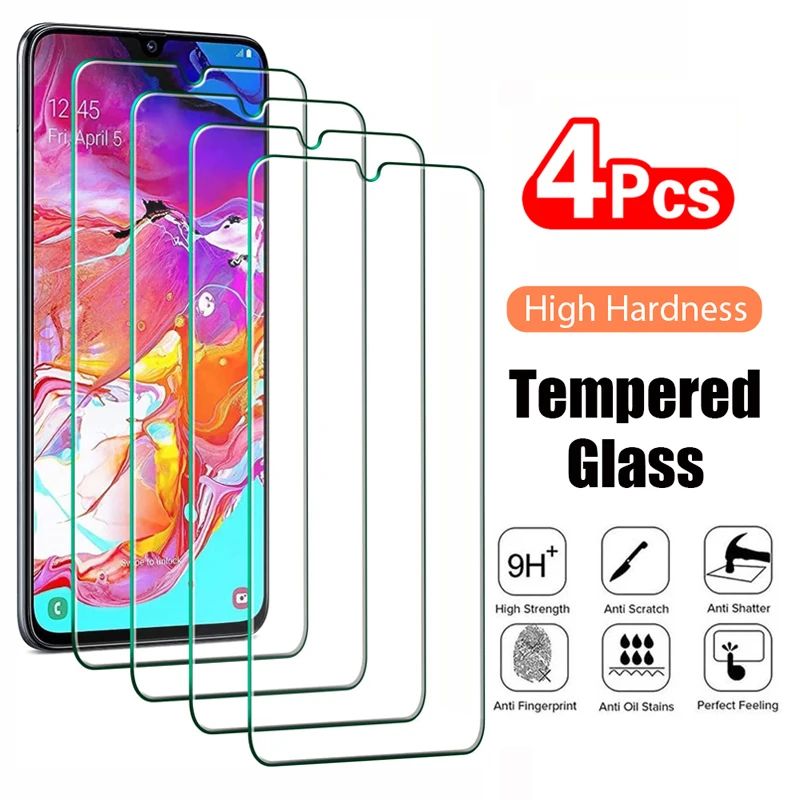 4PCS Tempered Glass For Samsung Galaxy A10 A20 A20E A30 A40 A50 A50S A60 A70 A11 A21 A31 A41 A51 A71