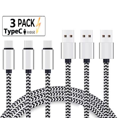 USB Type C Cable 2.4A Quick Charging Battery Charger Wire Woven Nylon Data Cable Mobile Phone Charge