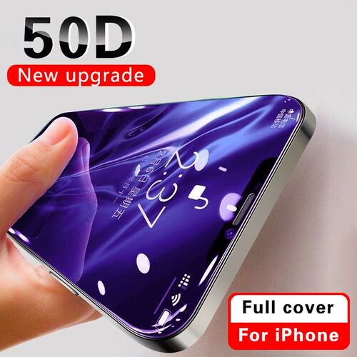 50D Tempered Glass Screen Protector For iPhone 13 14 12 11 Pro Max Xs XR X 6 7 8 14 Plus Full Protec