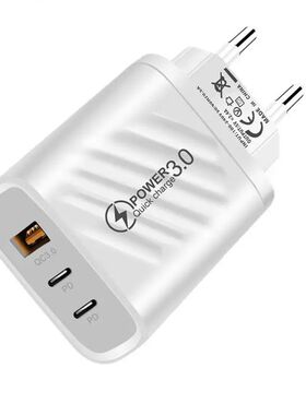 PD 20W Quick Charge Charger Dual TYPE-C+1USB Charging Head Wall Phones Charger Adapter For IPhone Hu