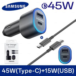 60W Samsung USB Type C Car Charger PD Super Charging Galaxy S25 S24 S23 S22 Ultra 45W 15W Charger Sa