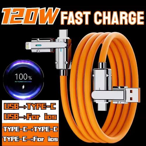 4-in-1 100W USB Type C to Type C Cable 2-to-2 PD 100W Quick Charging Data Cable For iPhone 11 12 13