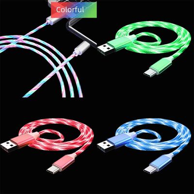 Flow Luminous USB Type C Cable 3A Quick Charging Data Cord for Samsung OPPO Huawei IPhone Charger Mi