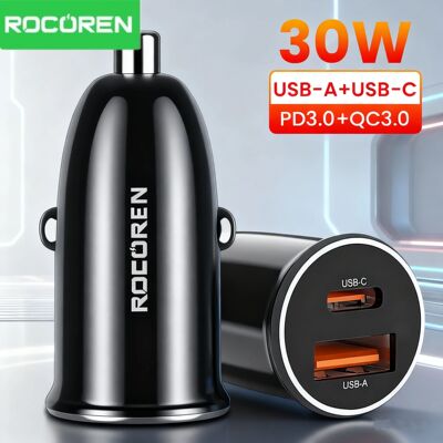 30W USB Type C Car Charger PD QC 3.0 Quick Charging Car Charge Adapter For iPhone 17 16 15 Pro Max S