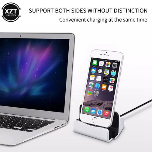 2-in-1 USB Cable Data Phone Charger Dock Stand Station Charging For iPhone X XS Max XR 6 6S 7 8 Plus