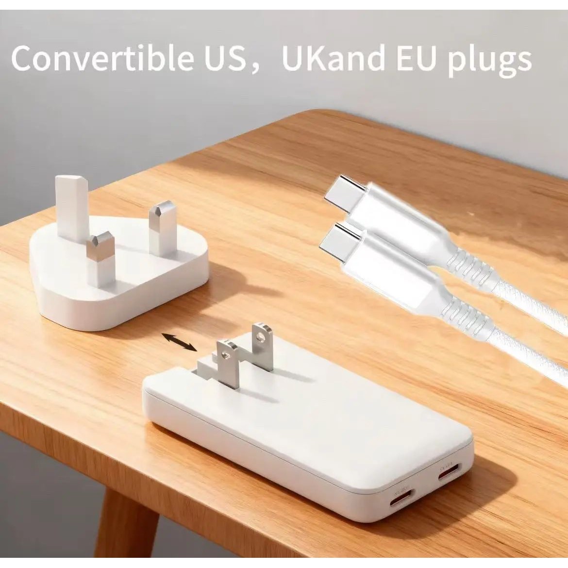 65W Flat GaN Charger USB C Wall Charger with PPS Folding Travel Adapter for Laptop Tablet Phone Ultr