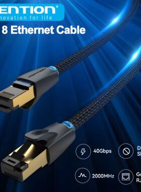New Cat8 Ethernet Cable 40Gbps Gaming High Speed 2000MHz Double Shield Networking Cotton Wire forPc