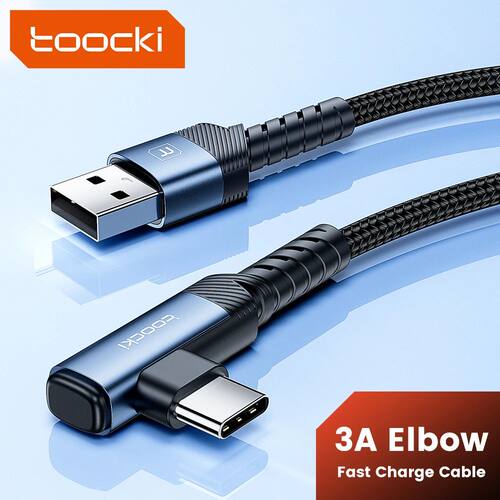 60W USB C To Type C Cable for iPhone 15 Pro Max 3A USB A and C Elbow Data Wire for Honor Game Phone