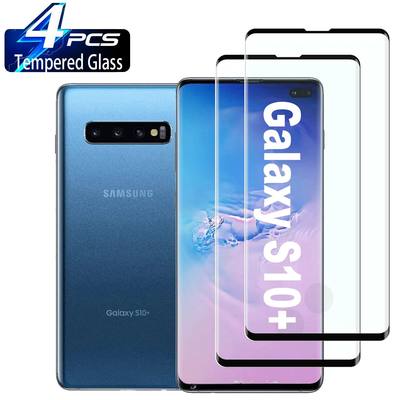 4Pcs Tempered Glass For Samsung Galaxy S10 Plus S20 S21 S22 S23 Ultra Plus Note 20 Ultra Anti Scratc
